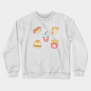 Cute Fast Food Sticker Pack Crewneck Sweatshirt